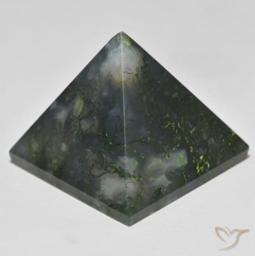 Agate Gemstone in 28 x 27.9 mm Size for Sale, Agate Stone in Medium Green Color