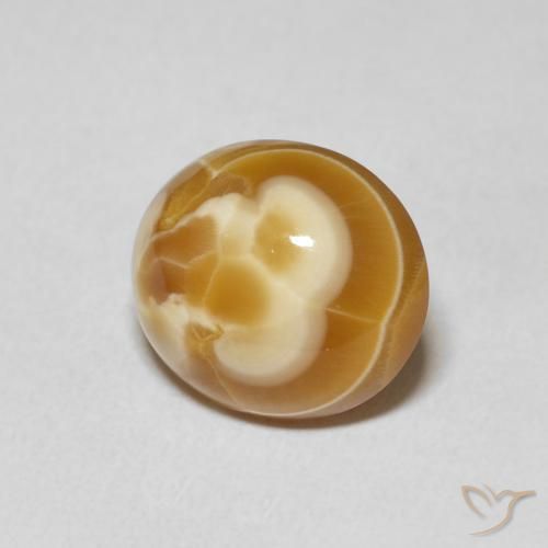 6.40 ct Multicolor Agate Stone, Natural Agate in Oval Cabochon Shape for Sale