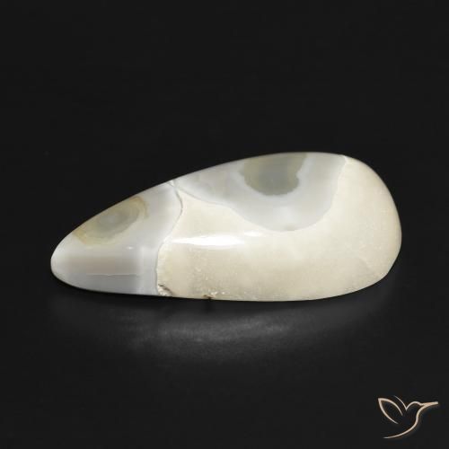 Agate Gemstone in 27.9 x 15.4 mm Size for Sale, Agate Stone in Multicolor White Color