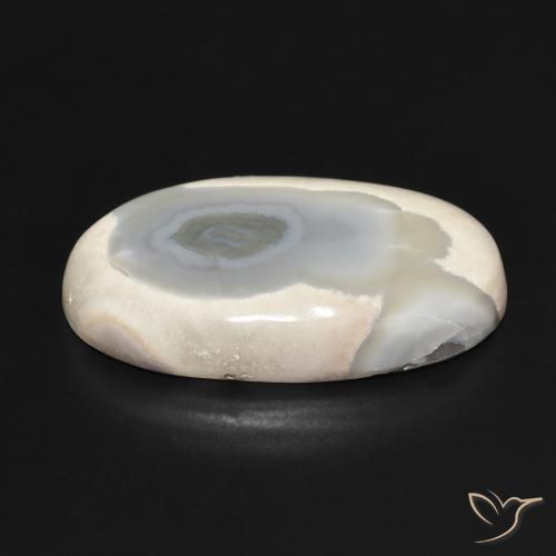 Agate Gemstone in 27.9 x 16.6 mm Size for Sale, Agate Stone in Multicolor White Color