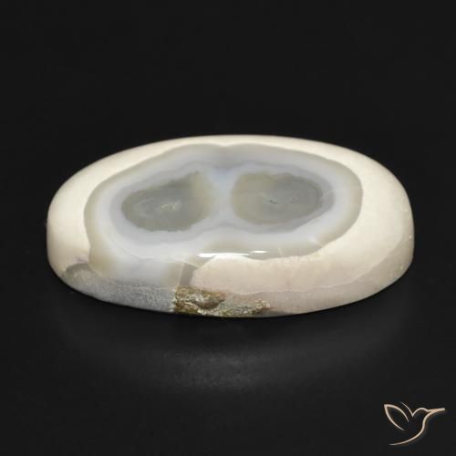 Agate Gemstone in 25.8 x 15.2 mm Size for Sale, Agate Stone in Multicolor White Color