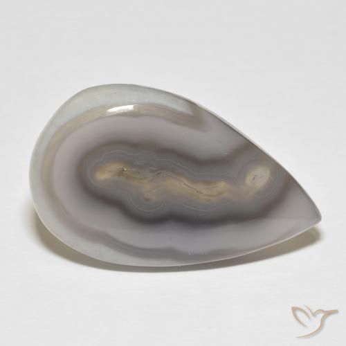 33.88 ct White Agate Stone, Natural Agate in Pear Cabochon Shape for Sale