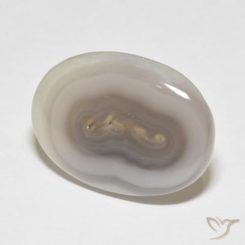34.15 ct White Agate Stone, Natural Agate in Oval Cabochon Shape for Sale