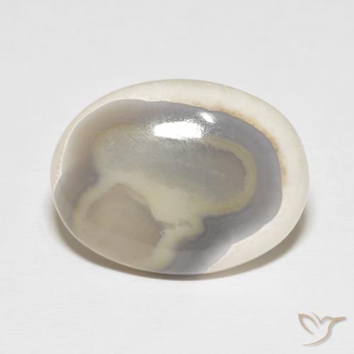 13.26ct Natural Multicolor White Agate, Oval, Opaque