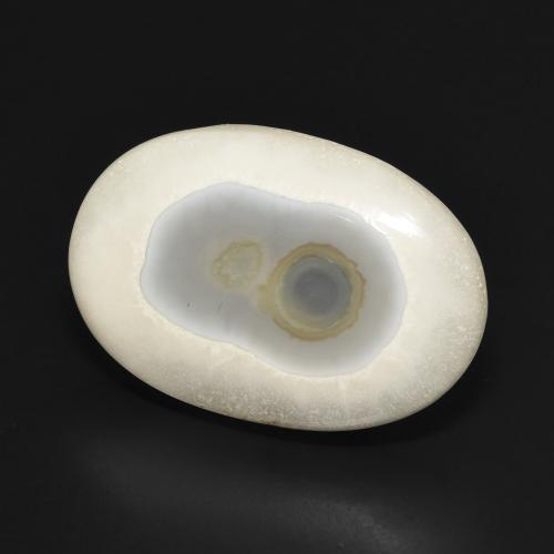 19.82 ct White Agate Stone, Natural Agate in Oval Cabochon Shape for Sale