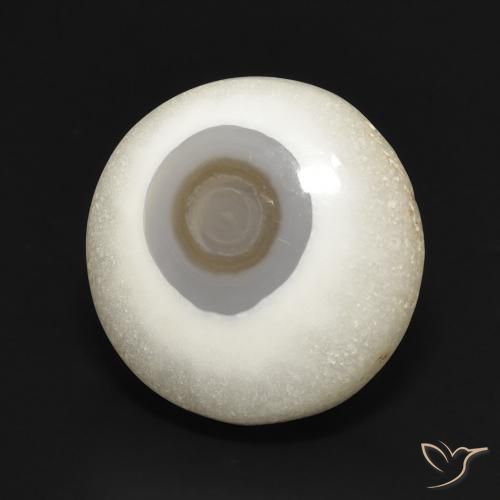 14.01 ct White Agate Stone, Natural Agate in Round Cabochon Shape for Sale