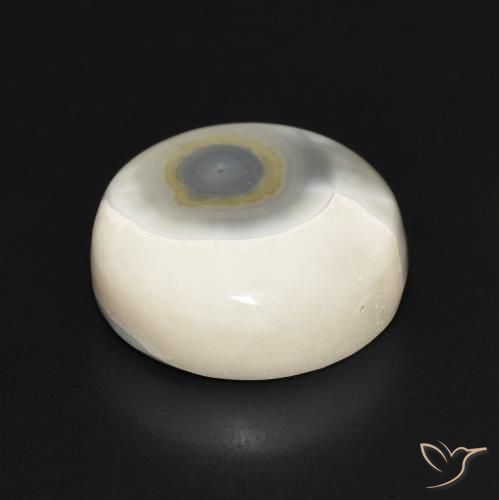 Agate Gemstone in 17 mm (calibrated) Size for Sale, Agate Stone in Multicolor White Color