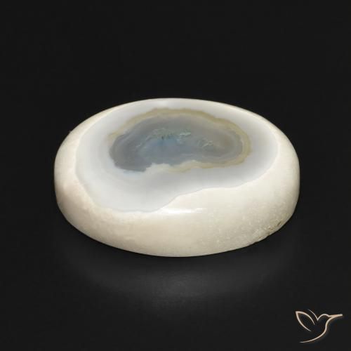 Agate Gemstone in 21.4 x 17.6 mm Size for Sale, Agate Stone in Multicolor White Color