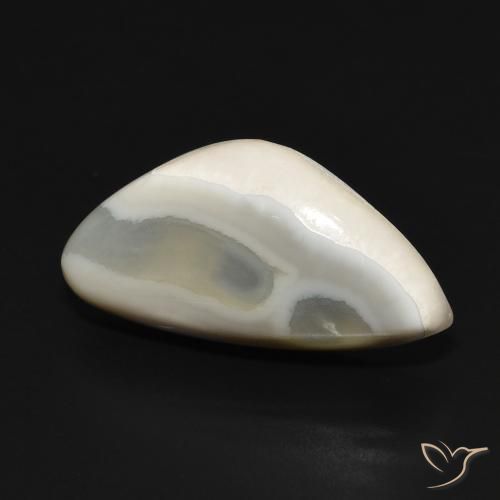 15.91 ct White Agate Stone, Natural Agate in Fancy Cabochon Shape for Sale
