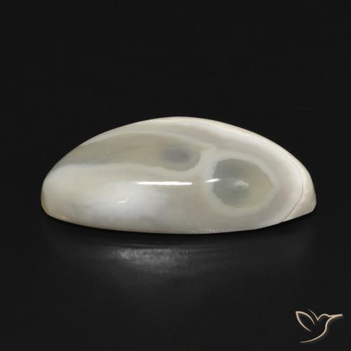 Agate Gemstone in 25.8 x 13.4 mm Size for Sale, Agate Stone in Off White Color