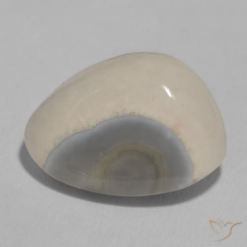 11.22 ct White Agate Stone, Natural Agate in Fancy Cabochon Shape for Sale