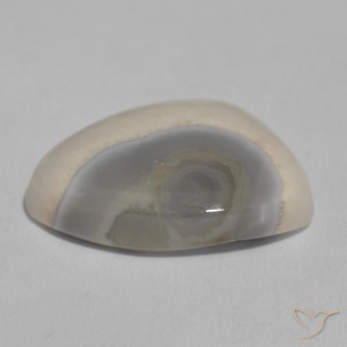 Agate Gemstone in 19.6 x 13.2 mm Size for Sale, Agate Stone in White Cream Color