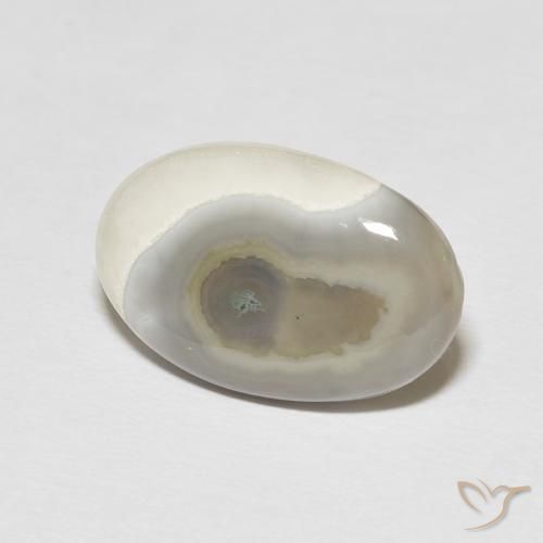 11.57 ct White Agate Stone, Natural Agate in Oval Cabochon Shape for Sale