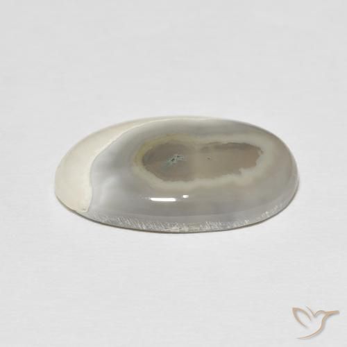 Agate Gemstone in 21.6 x 13.8 mm Size for Sale, Agate Stone in White Cream Color
