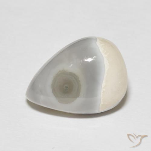 8.53ct Natural Warm White Agate, Pear Shape, Opaque