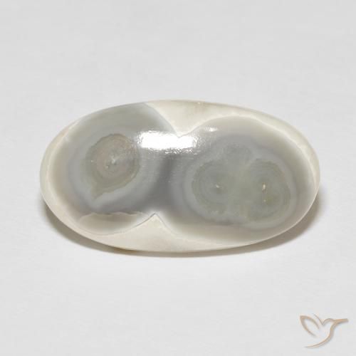16.39ct Natural Cream White Agate, Oval, Opaque