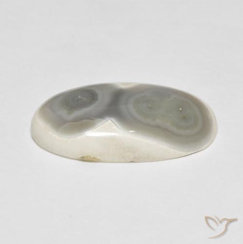 Agate Gemstone in 21.2 x 14.3 mm Size for Sale, Agate Stone in Cream White Color
