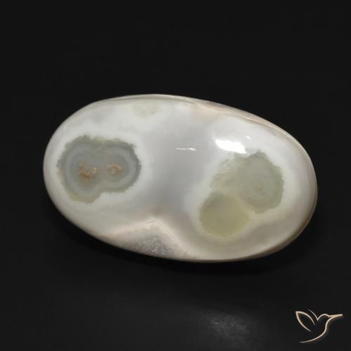 29.67 ct White Agate Stone, Natural Agate in Oval Cabochon Shape for Sale