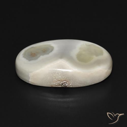 Agate Gemstone in 27.5 x 16 mm Size for Sale, Agate Stone in Warm White Color