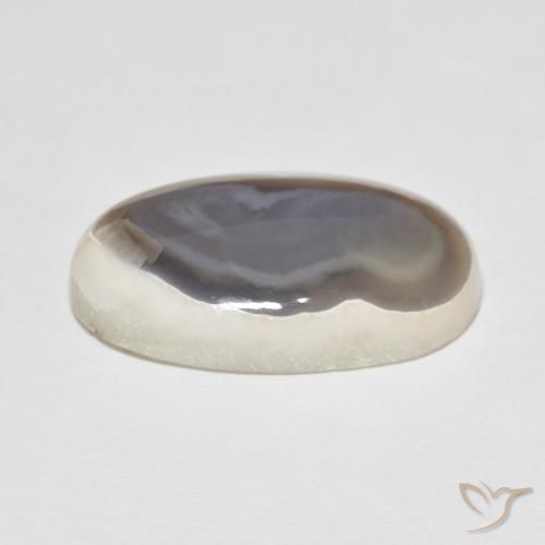 Agate Gemstone in 25.6 x 15.3 mm Size for Sale, Agate Stone in Multicolor White Color