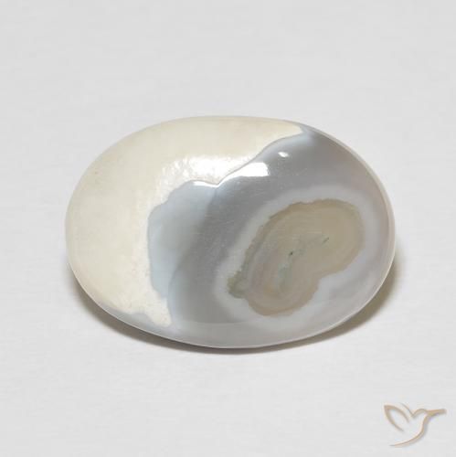 8.92ct Natural Multicolor White Agate, Oval, Opaque