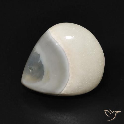 7.58ct Natural Off White Agate, Pear Shape, Opaque