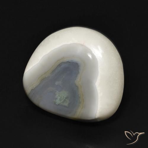 14.42 ct White Agate Stone, Natural Agate in Fancy Cabochon Shape for Sale