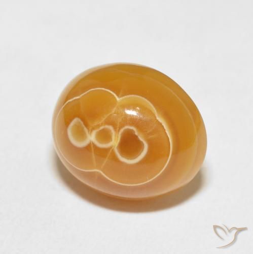 7.67 ct Multicolor Agate Stone, Natural Agate in Oval Cabochon Shape for Sale