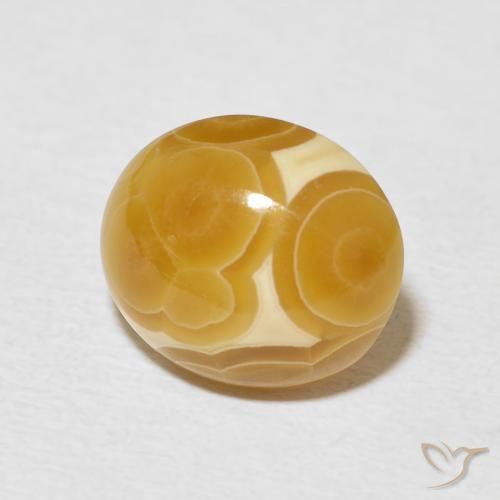 6.64 ct Multicolor Agate Stone, Natural Agate in Oval Cabochon Shape for Sale