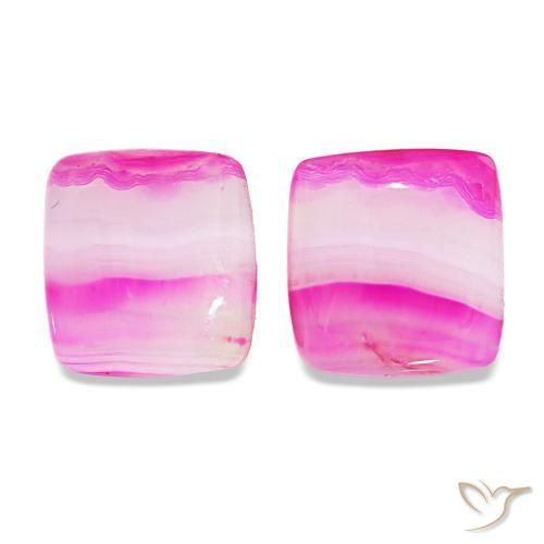 20.35 ctw Multicolor Agate Gemstones, Agate Gems in Cushion Cabochon Shape for Sale.