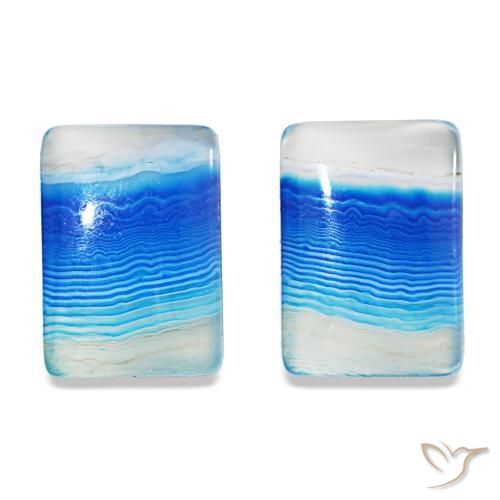 16.94 ctw Multicolor Agate Gemstones, Agate Gems in Baguette Cabochon Shape for Sale.