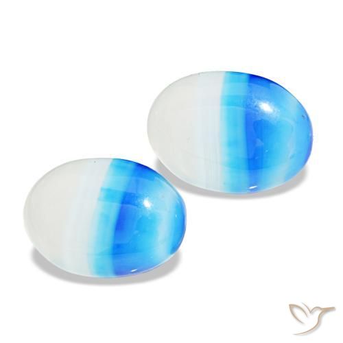 24.51 ctw Multicolor Agate Stones, Natural Agate in Oval Cabochon Shape for Sale