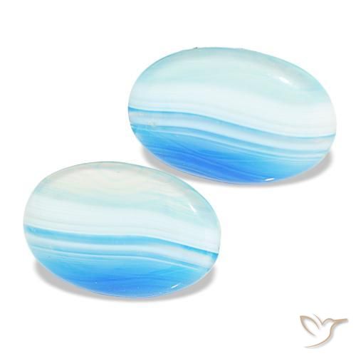18.35 ctw Multicolor Agate Stones, Natural Agate in Oval Cabochon Shape for Sale