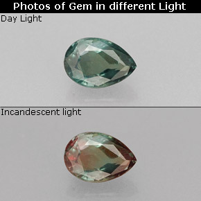 0.20 ct Multicolor Alexandrite Gemstone, Alexandrite Gem in Pear Facet Shape for Sale.