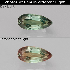 0.33 ct Multicolor Alexandrite Gemstone, Alexandrite Gem in Pear Facet Shape for Sale.