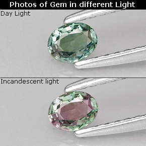 0.19 ct Multicolor Alexandrite Gemstone, Alexandrite Gem in Oval Facet Shape for Sale.