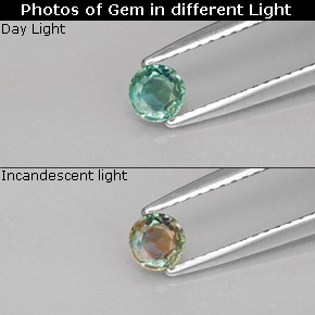 0.27 ct Multicolor Alexandrite Gemstone, Alexandrite Gem in Round Facet Shape for Sale.