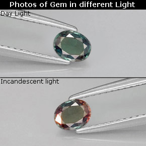 0.34 ct Multicolor Alexandrite Gemstone, Alexandrite Gem in Oval Facet Shape for Sale.
