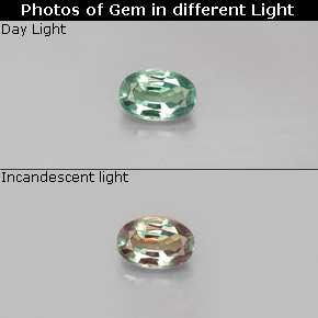 0.36 ct Multicolor Alexandrite Gemstone, Alexandrite Gem in Oval Facet Shape for Sale.