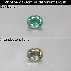 0.38 ct Multicolor Alexandrite Gemstone, Alexandrite Gem in Oval Facet Shape for Sale.