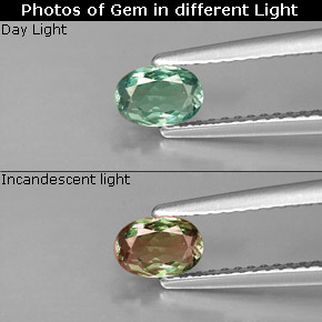 0.46 ct Multicolor Alexandrite Gemstone, Alexandrite Gem in Oval Facet Shape for Sale.