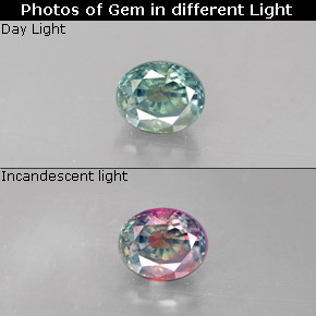 0.36 ct Multicolor Alexandrite Gemstone, Alexandrite Gem in Oval Facet Shape for Sale.