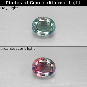 0.34 ct Multicolor Alexandrite Gemstone, Alexandrite Gem in Oval Facet Shape for Sale.