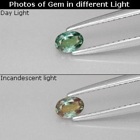 0.23 ct Multicolor Alexandrite Gemstone, Alexandrite Gem in Oval Facet Shape for Sale.