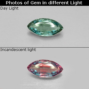 0.32 ct Multicolor Alexandrite Gemstone, Alexandrite Gem in Marquise Facet Shape for Sale.