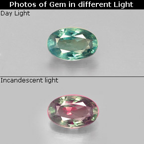 0.32 ct Multicolor Alexandrite Gemstone, Alexandrite Gem in Oval Facet Shape for Sale.