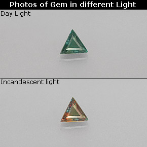 0.12 ct Multicolor Alexandrite Gemstone, Alexandrite Gem in Trillion Facet Shape for Sale.