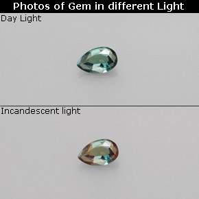 0.13 ct Multicolor Alexandrite Gemstone, Alexandrite Gem in Pear Facet Shape for Sale.