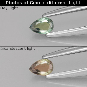 0.16 ct Multicolor Alexandrite Gemstone, Alexandrite Gem in Pear Facet Shape for Sale.