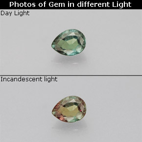 0.13 ct Multicolor Alexandrite Gemstone, Alexandrite Gem in Pear Facet Shape for Sale.